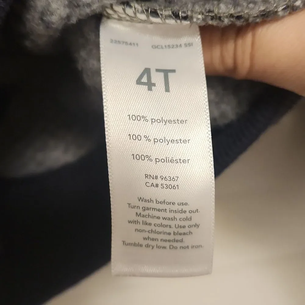 (3 ITEMS FOR $25)OshKosh B'gosh Gray and Navy Cardigan Sweater Size 4T